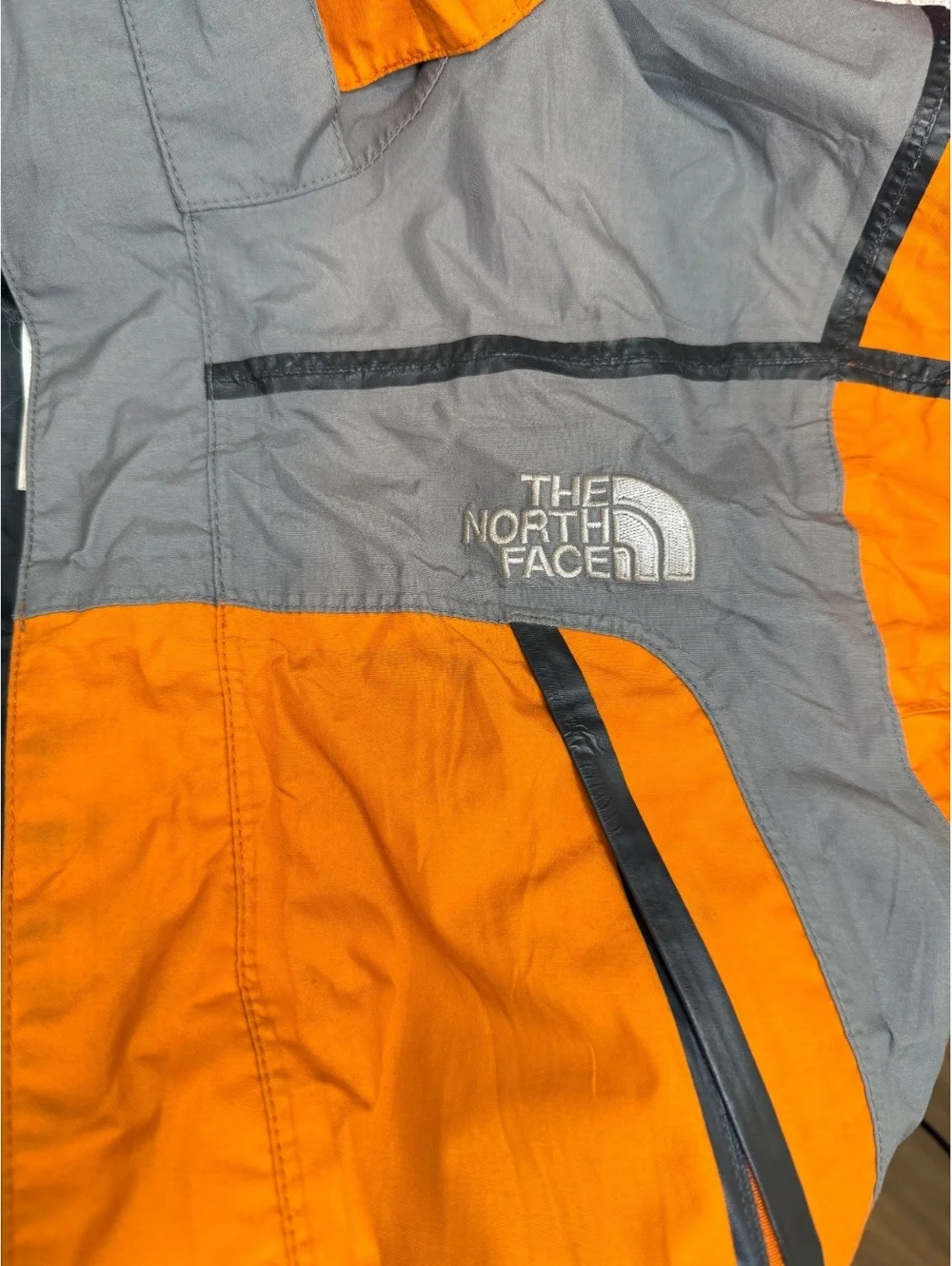 The North Face Orange and Gray Hooded Outdoor Jacket Boys Medium